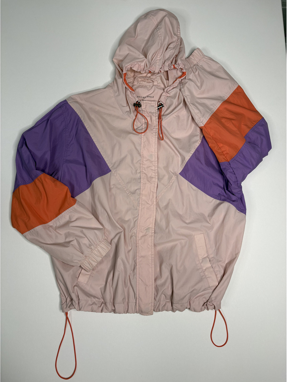 American Eagle Retro Colorblock Windbreaker Jacket XL